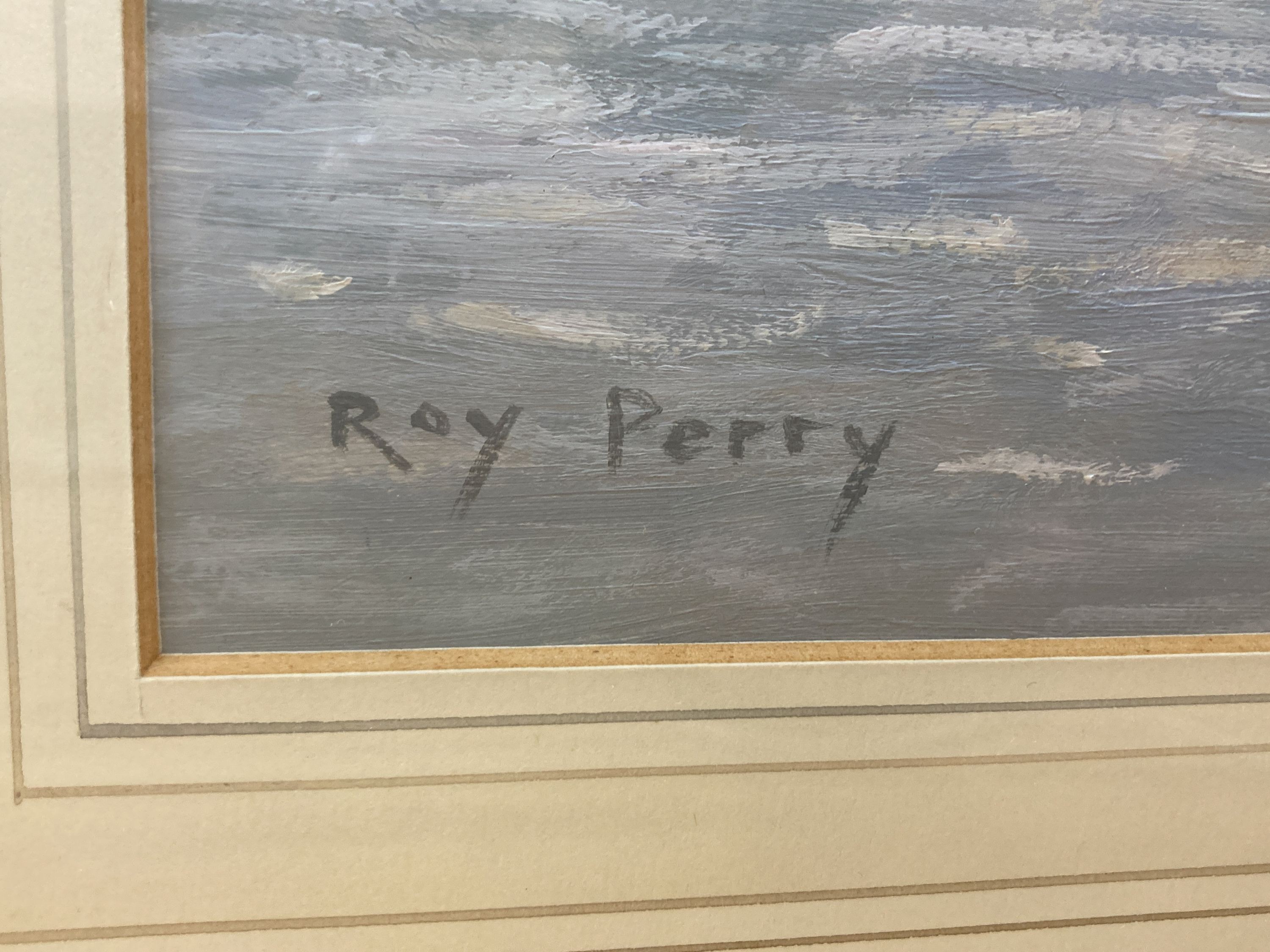 Roy Perry, (1935-), gouache, ‘Off Fowey’, signed, 33 x 52cm